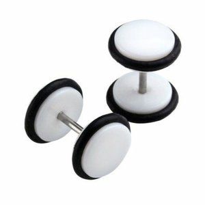 White Acrylic 18 Gauge Cheater Plugs